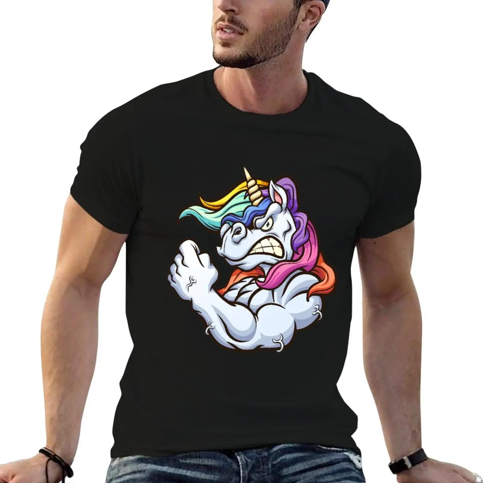 

Muscle Unicorn T-Shirt funny t shirts man t shirt men 100% cotton luxury brand T-Shirt