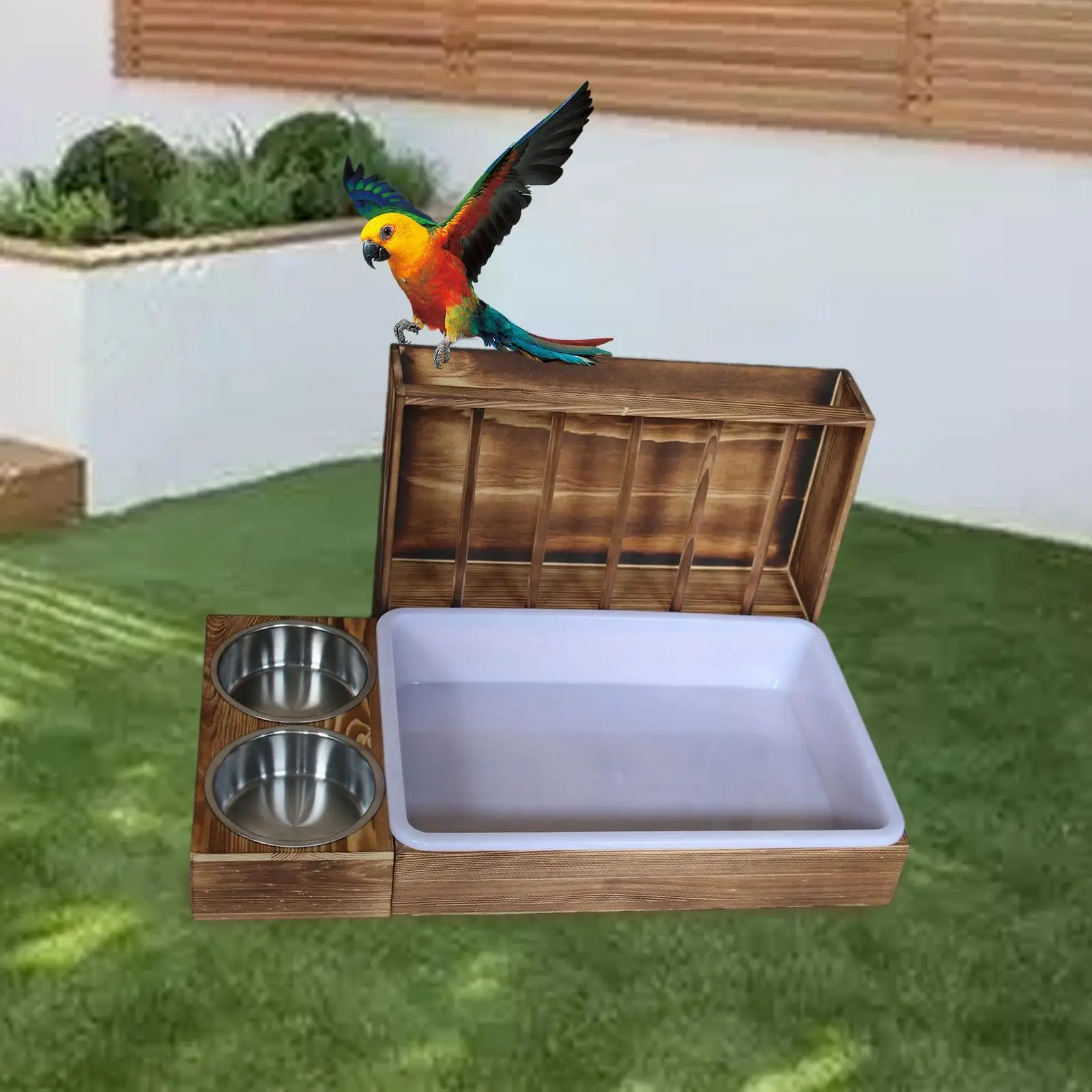 

Bunny Hay Manger Guinea Pig Bunnies 3 in 1 Rabbit Hay Feeder with Litter Box