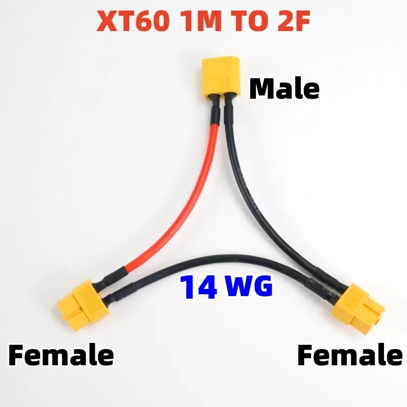 

Battery Adapter Series Y Shape Rc Helicopter Connection Cable XT60 Connector Male to Female 14AWG 10CM