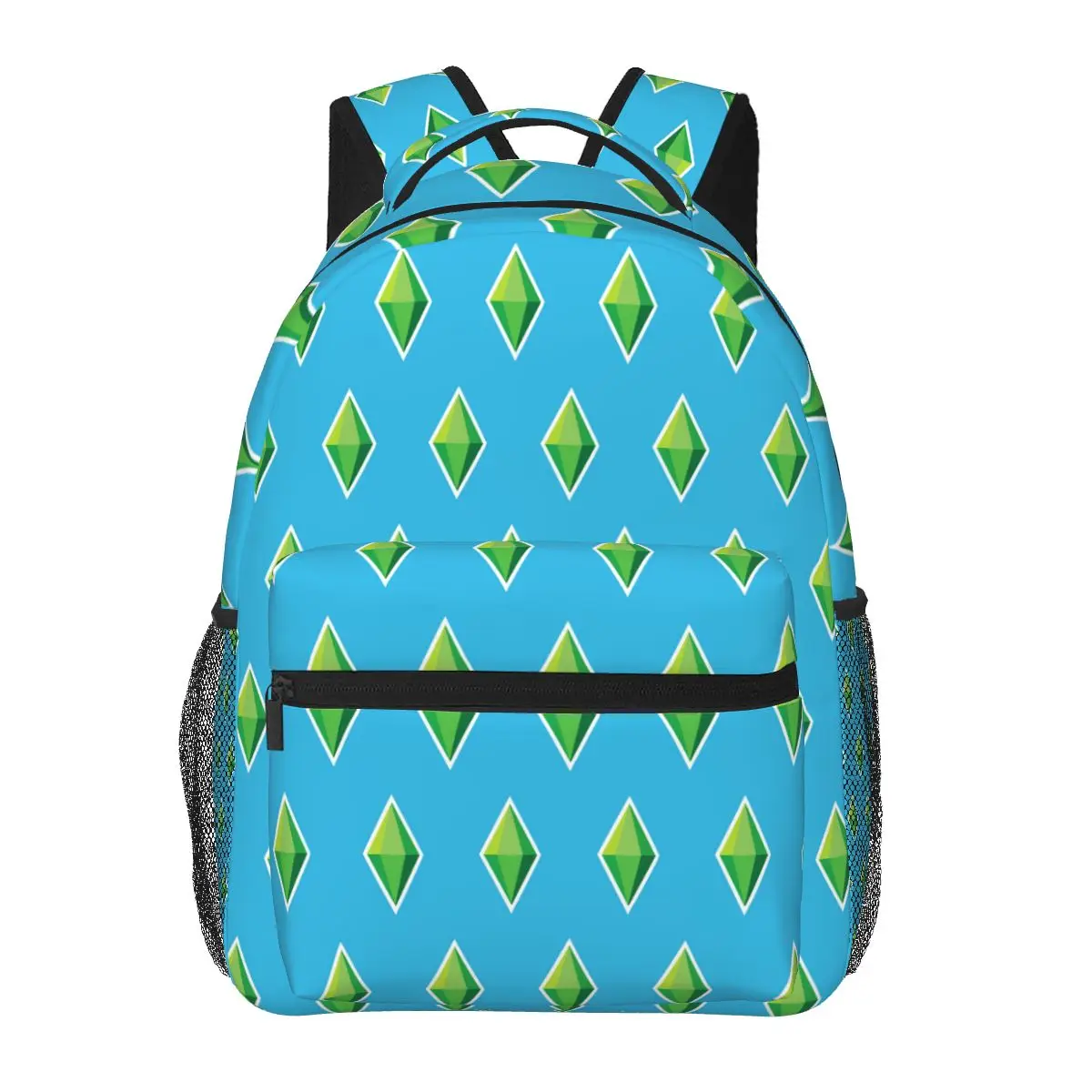 

The Sims 4 Plumbob Backpacks Boys Girls Bookbag Students School Bags Cartoon Kids Rucksack Shoulder Bag Large Capacity