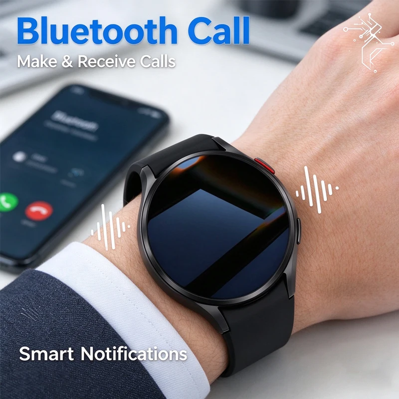 Reloj inteligente con GPS, funciones de seguimiento, para hombres y mujeres, ideal para deportes, con monitor de frecuencia cardíaca, llamadas Bluetooth, NFC, resistente al agua (IP68), brújula, modelo Smartwatch 7 Mini.