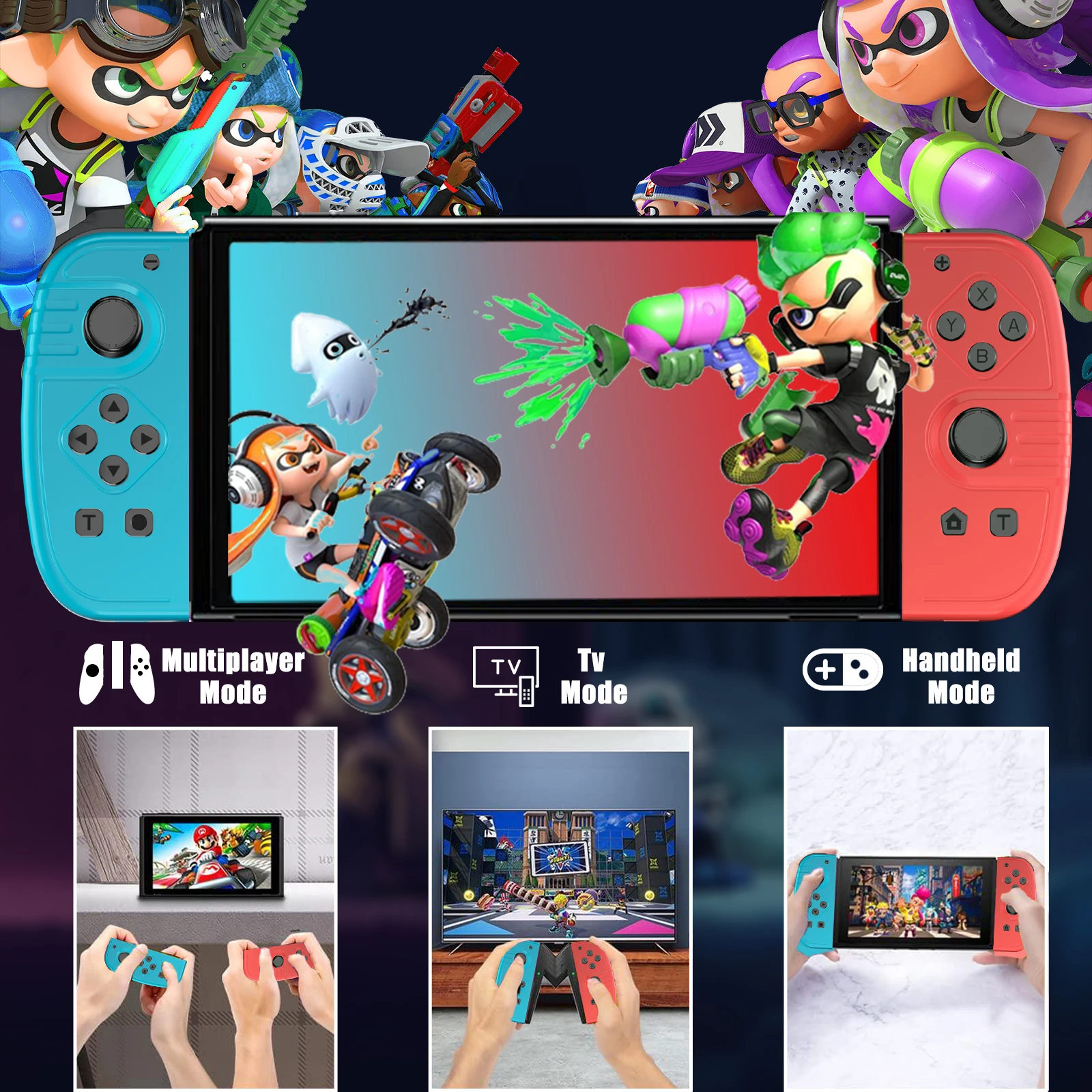 Joy Pad Gamepad per controller wireless Nintendo Switch, giochi L/R Controller a 6 assi con supporto Grip Wake-up Funct Control