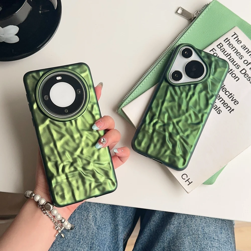 Чехол Mamba для Huawei P40 P50 P60 Pura 70 Ultra Mate 30 40 50 60 Pro Plus, Мягкий Складной противоударный мягкий чехол с объемными складками