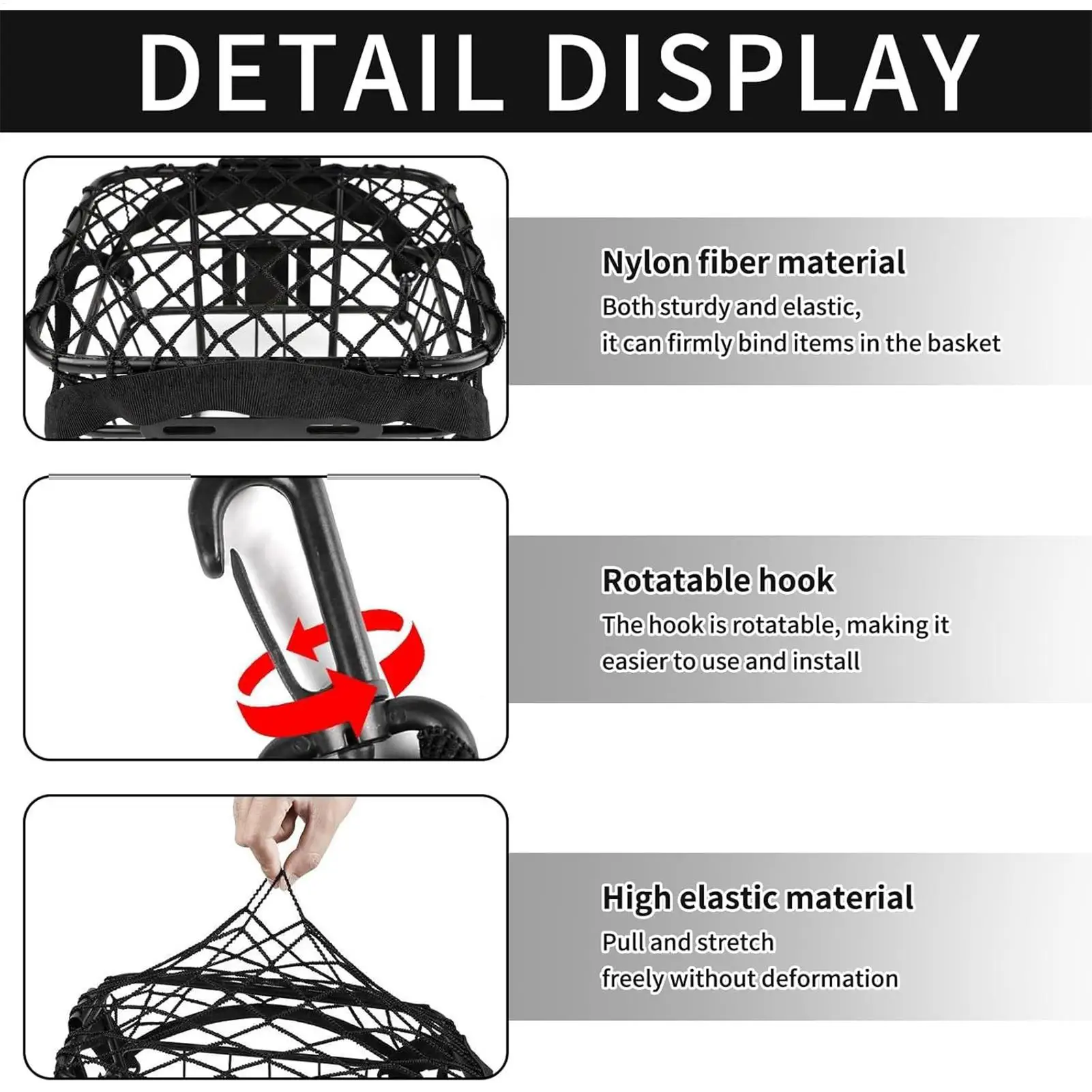 Motorcycle Cargo Net Elastic Mesh Storage for Helmet Luggage Tie Down Scooter Bicycle Motorbike Accessories Transport Security view 5