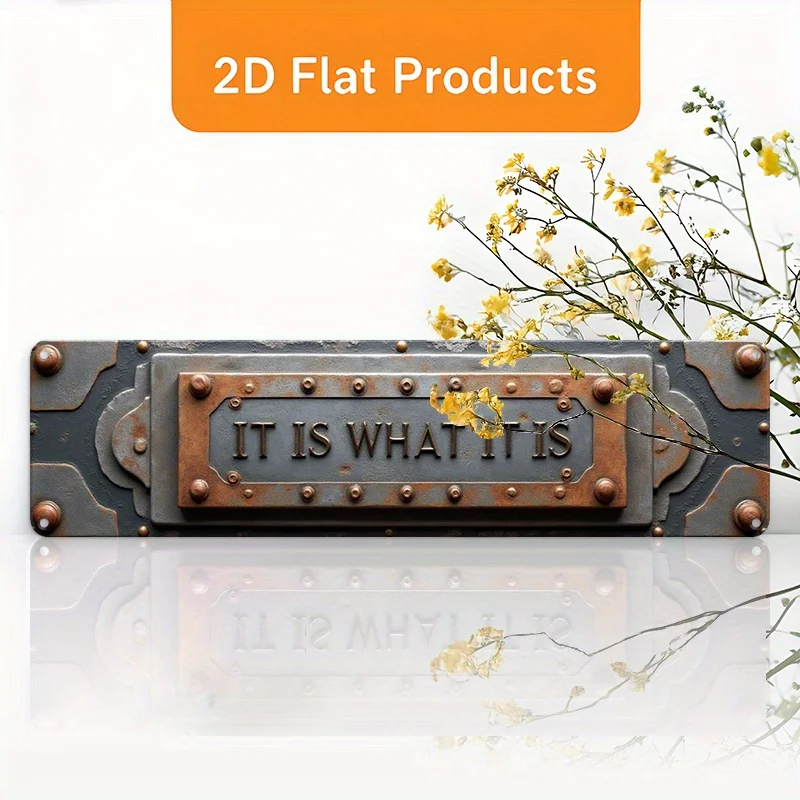 2D Flat, Vintage Metal Aluminum Sign 