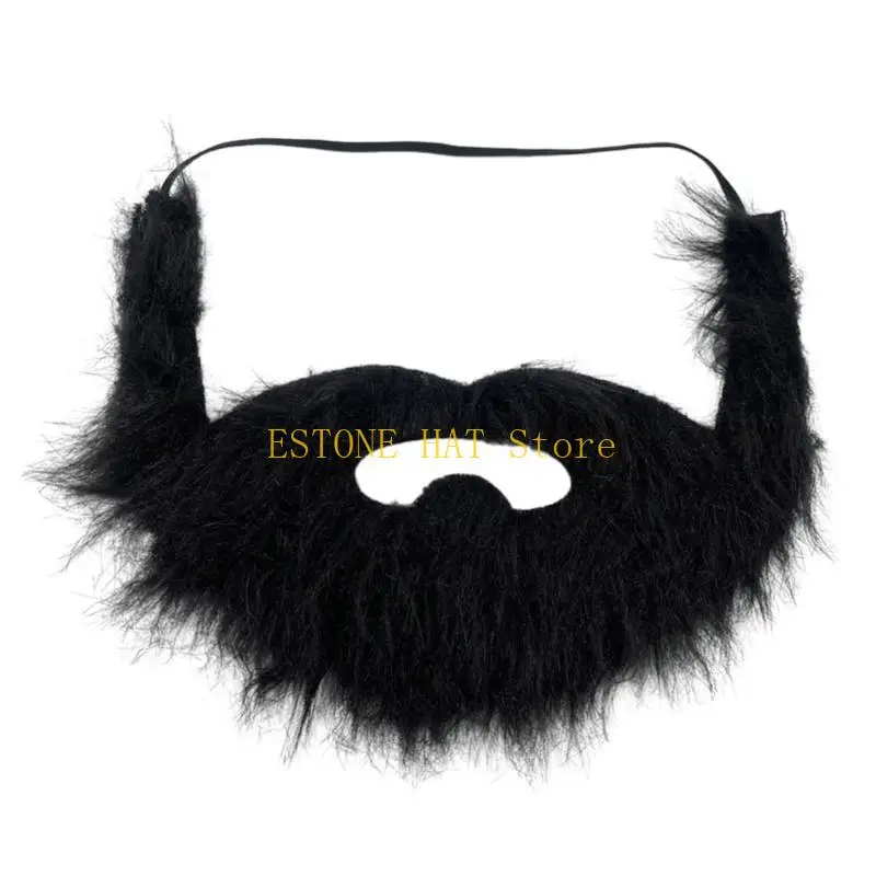 49mf Fausse noire Moustache, Halloween barbe Noël avec moustache pour adulte