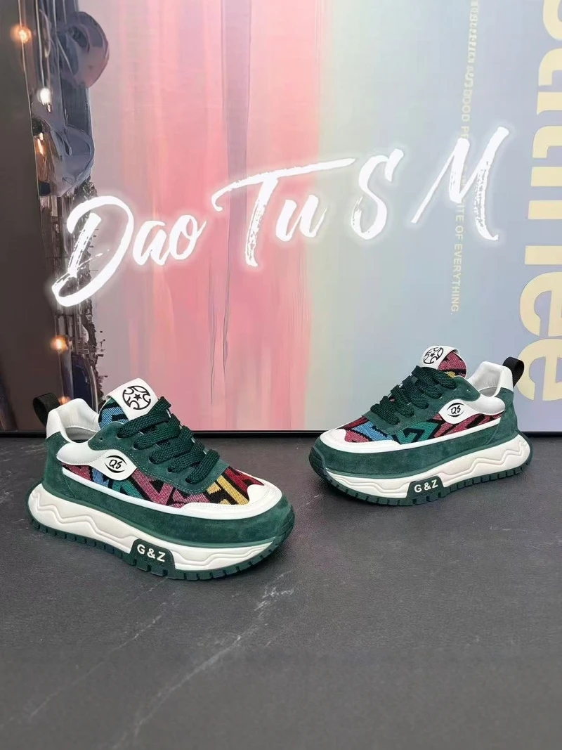

Men's Casual Sport Shoes 2026 New Summer Trendy All-Match Unique Original Board Shoes Teenagers Thick Bottom Leisure Dad Shoes