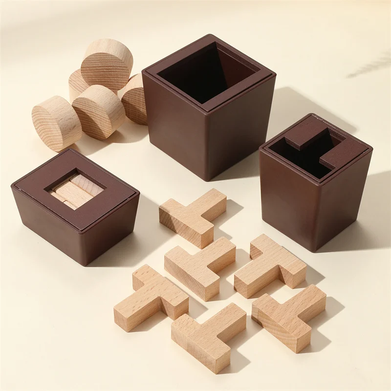 Breakout Puzzle Wood Boxes Difficult 3D Unlock Brain Teasers Adults Kids IQ Challenge Luban Lock Educational Intellectual Toys
