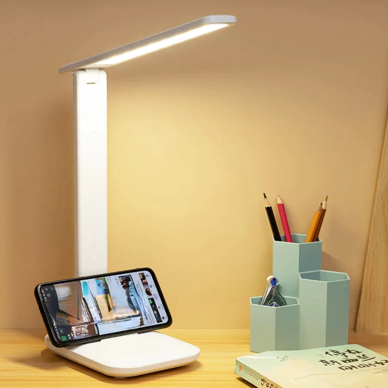 New Portable, Foldable, and Modern Adjustable Table Lamp with Dimmable Brightness - Perfect for Eye-Caring Reading with 3 Color