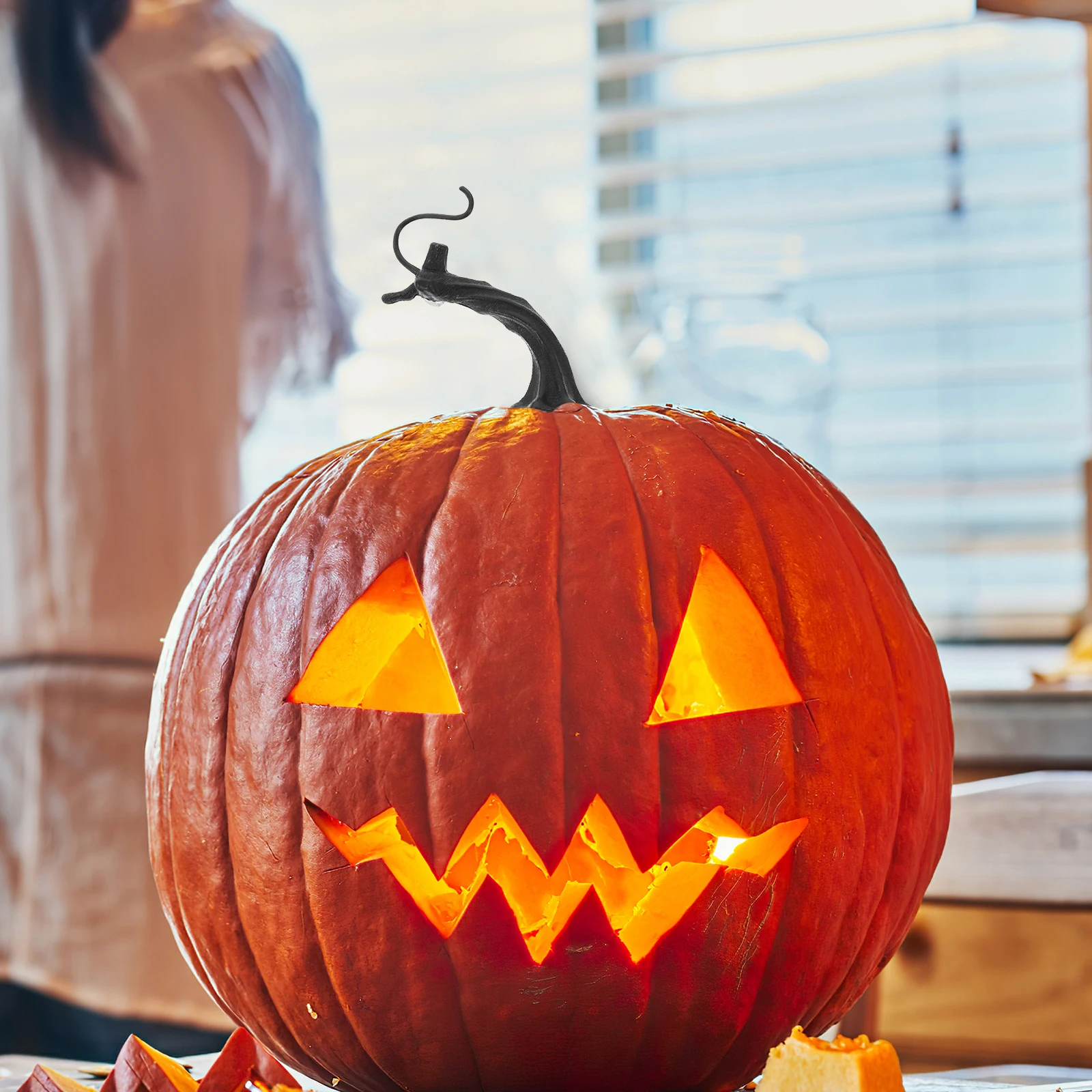 30 Pcs Decorations Pumpkin Handle Accessories Plastic Making Tools Fake Stem Black Artificial