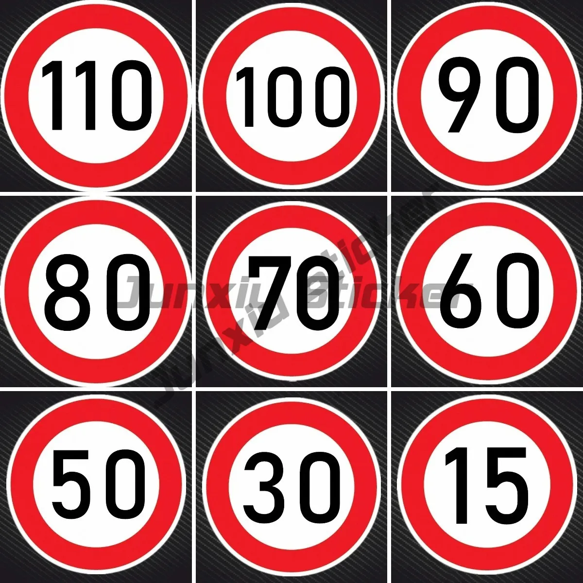 

Creative Car Sticker Speed Limit (110 -15Km) Self-adhesive Decal PVC Cars Motorcycle No Fading Waterproof Decals Decor