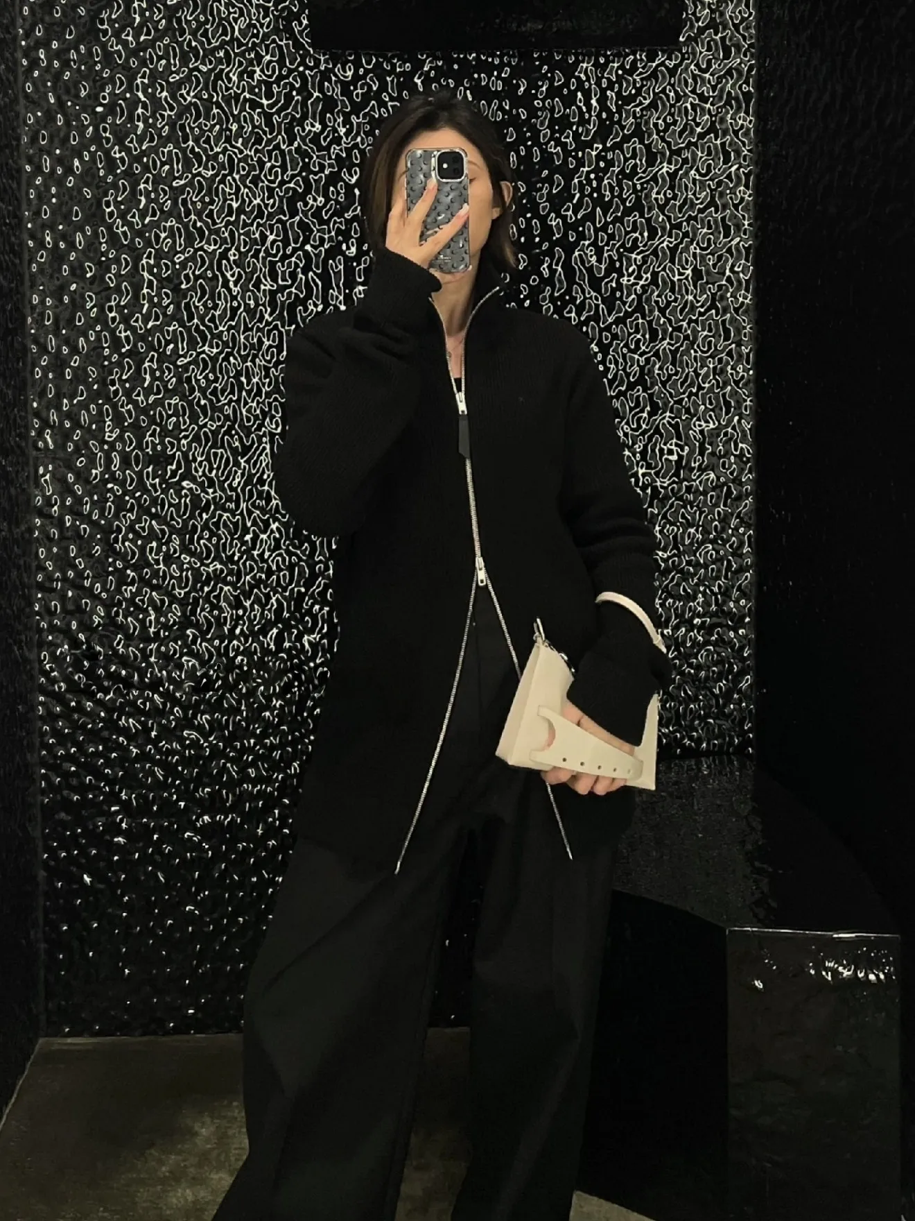 

SUNTEEZA Brown Chunky Knit Cardigan Casual Sle Long Sve Zipper Closure Faion Urban Outerwear for Men And Women