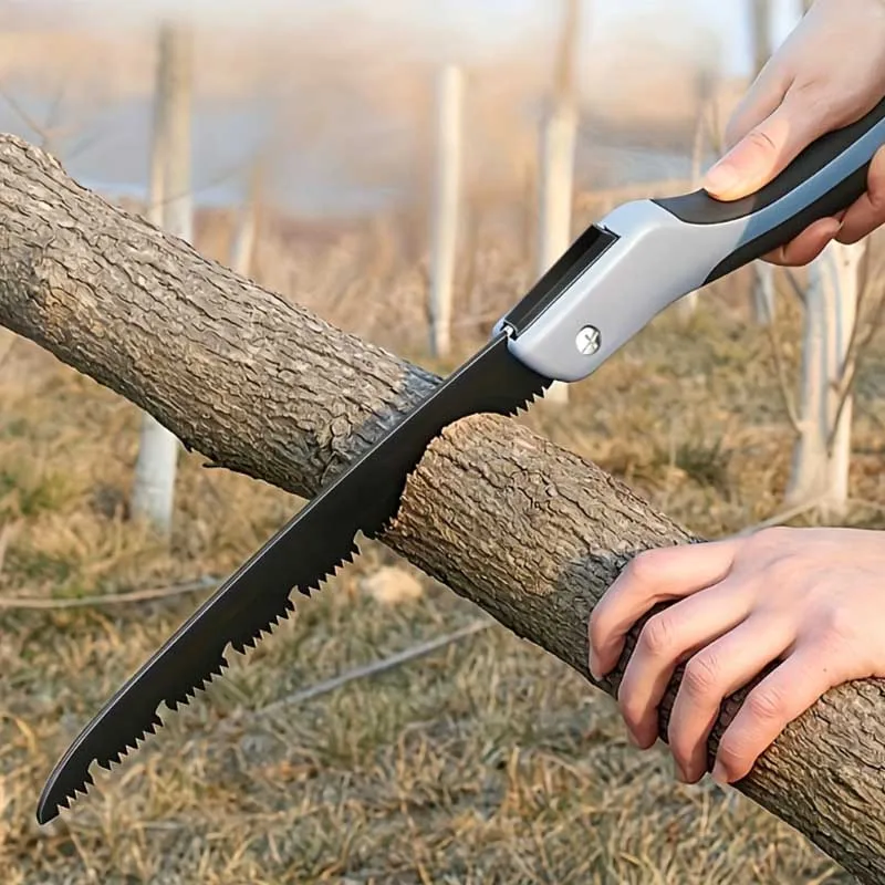 1PC Industrial Folding Hand Saw Steel Blade Non slip Grip Outdoor Cutting No Battery