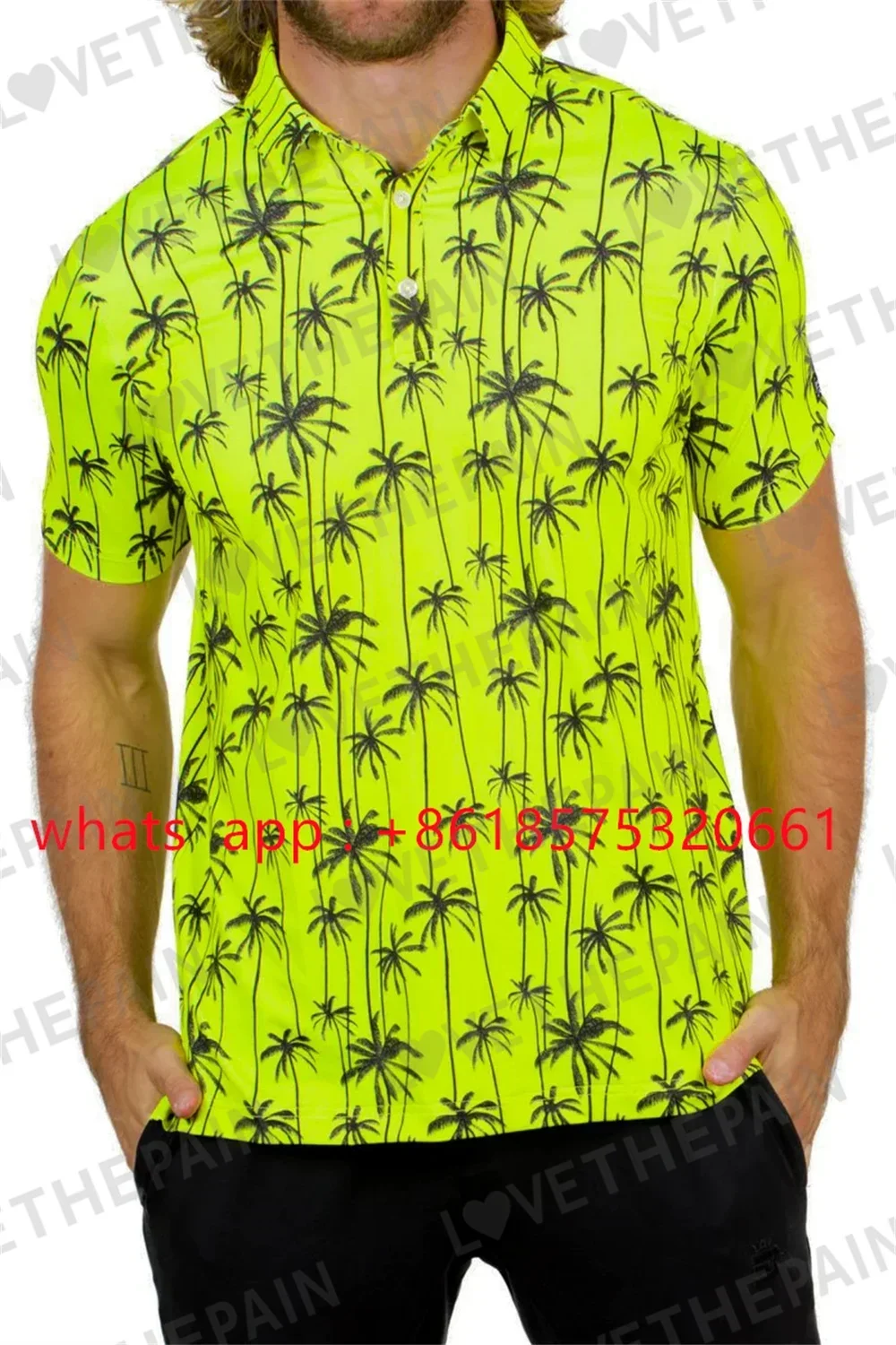 

Men's Golf Shirt Summer Short Sleeve Fast Drying Breathable Polo Shirt Sports T-shirt Pattern Printing Leisure Lapel Golf Shirt
