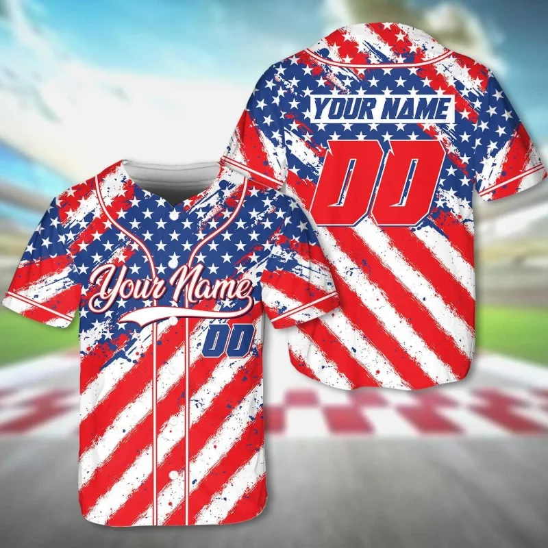 Personalized Motocross Jersey Custom Name Number Dirt Bike Racing Shirt Patriotic American Flag Jersey Racing Team Gift