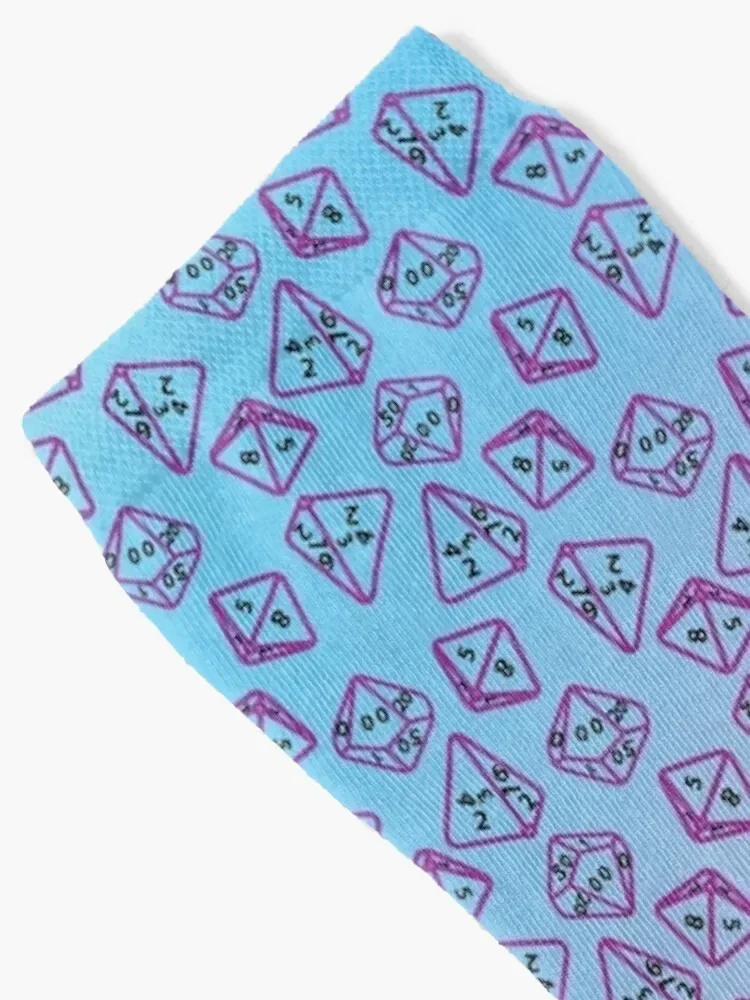 Pastel D20 Polyhedral Dice Set Print Socks luxury Antiskid soccer Socks Woman Men's