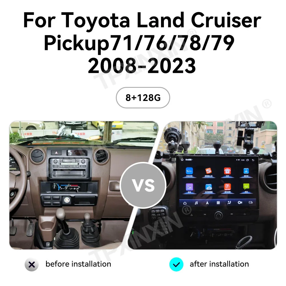 Android 13 Auto GPS Navi For Toyota Land Cruiser Pickup LC71 LC76 LC78 LC79 2008-2023 Car Radio 10.26