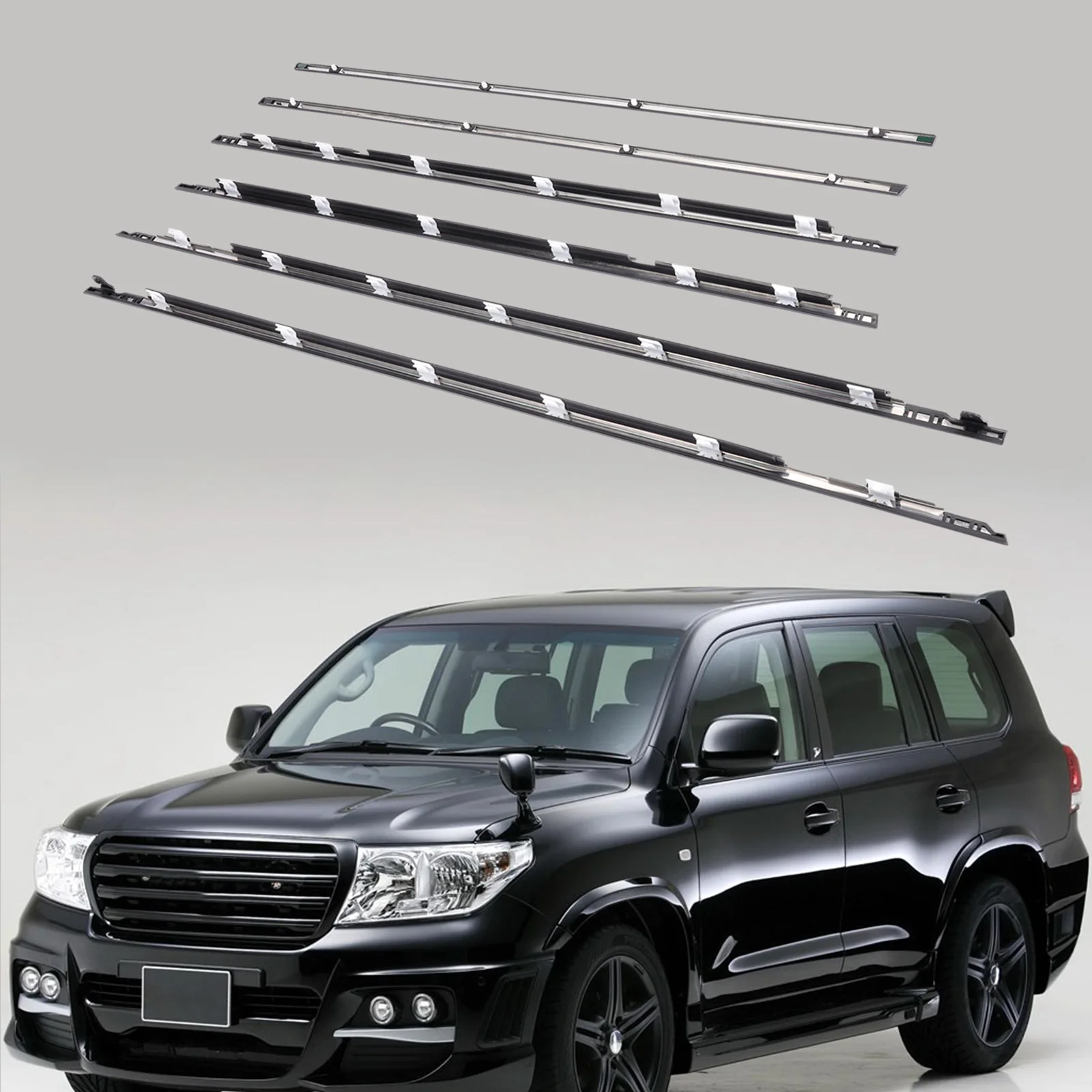 

75711-60061 Door Belt Moulding SET For 2003-2009 Toyota Land Cruiser Prado Lexus GX470 Window sealing strip