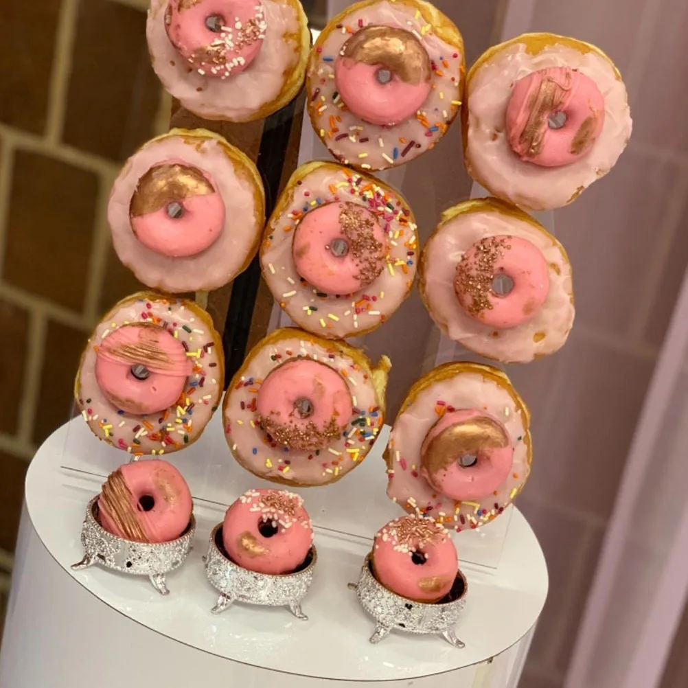

9 Holes Acrylic Donuts Stand Transparent Display Rack for Wedding Birthday Baby Shower Party Banquet Treat Holder