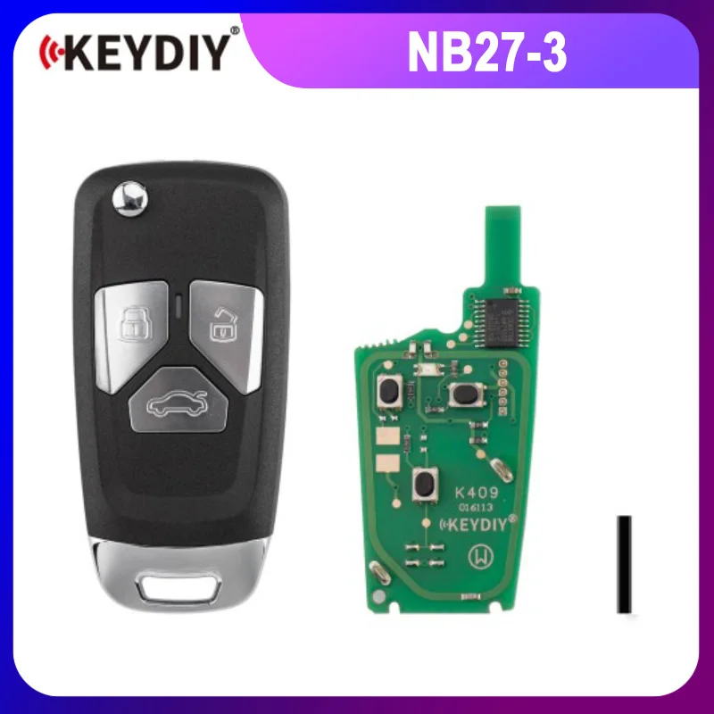 KEYDIY KD NB27-3 Universal Flip Remote Key 3 Buttons Compatible with Audi Type