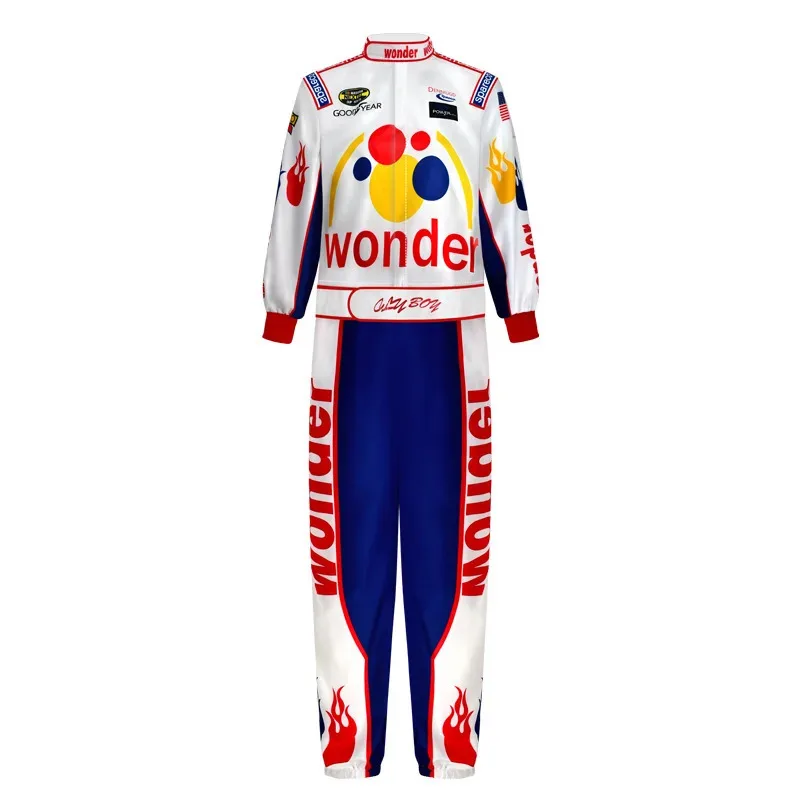 

qq45Talladega Nights Ricky Bobby Uniform Косплей Red Cal Naughton Jr. Wonder Bread Racing Костюм Хэллоуин Костюм