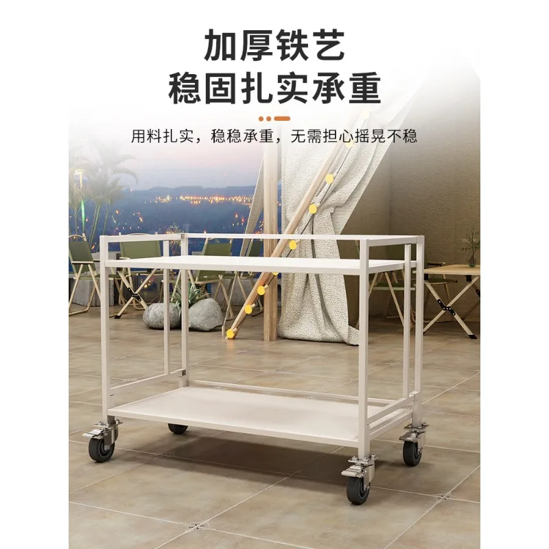 Stall trolley rack foldable portable market stall rack supermarket promotion table display rack movable