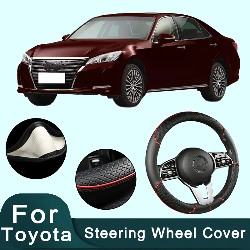 

For Toyota Series 38cm Car Leather Steering Wheel Cover- Anti-Slip, Wear-Resistant, All-Season, Universal | Cubre Volante Auto