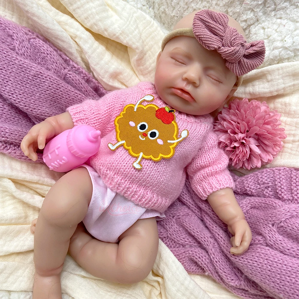 

Очаровательная 12-дюймовая миниатюрная силиконовая кукла-реборн с открытым ртом, ручная роспись, гиперреалистичная милая мини-кукла для новорожденных девочек