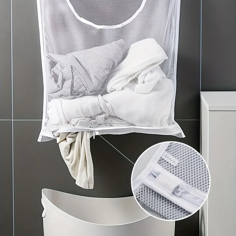 

1/2pcs Bathroom Clothing Hanging Bag Laundry Hanging Storage Net Bag Doll Clothes Storage Dirty Clothes Basket Home Storage Tool