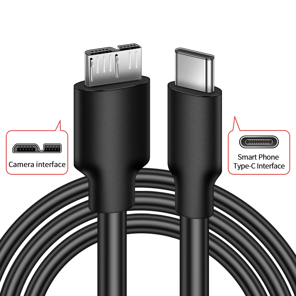 OTG Cable for Mobile phone Type-C to USB3.0 Camera,For Nikon Camera D5 D500 D800 D800E D810 D810A D850,USB3.0 data transmission