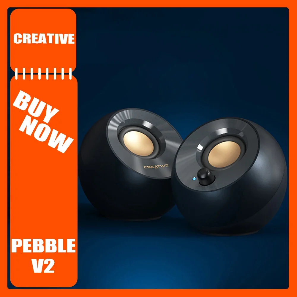 Creative Pebble V2 Mini Speakers 3D Surround Subwoofer Notebook Desktop Wired Speaker Multi-Media Accessory For Computer Gamer