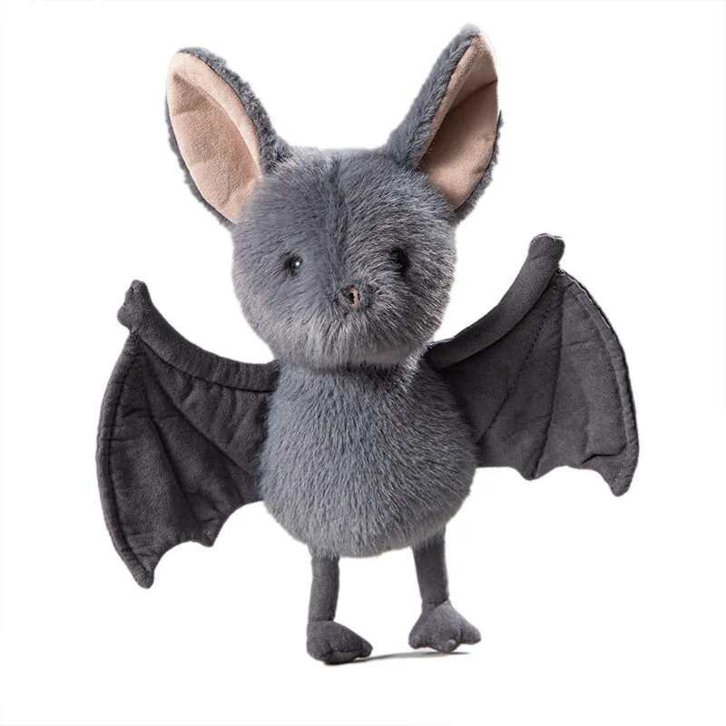 Halloween Scary Bat Plush Doll Toy Cute Simulation Bat Doll Plush Stuffed Toys Grey Bat Children Halloween Gift Room Decoration