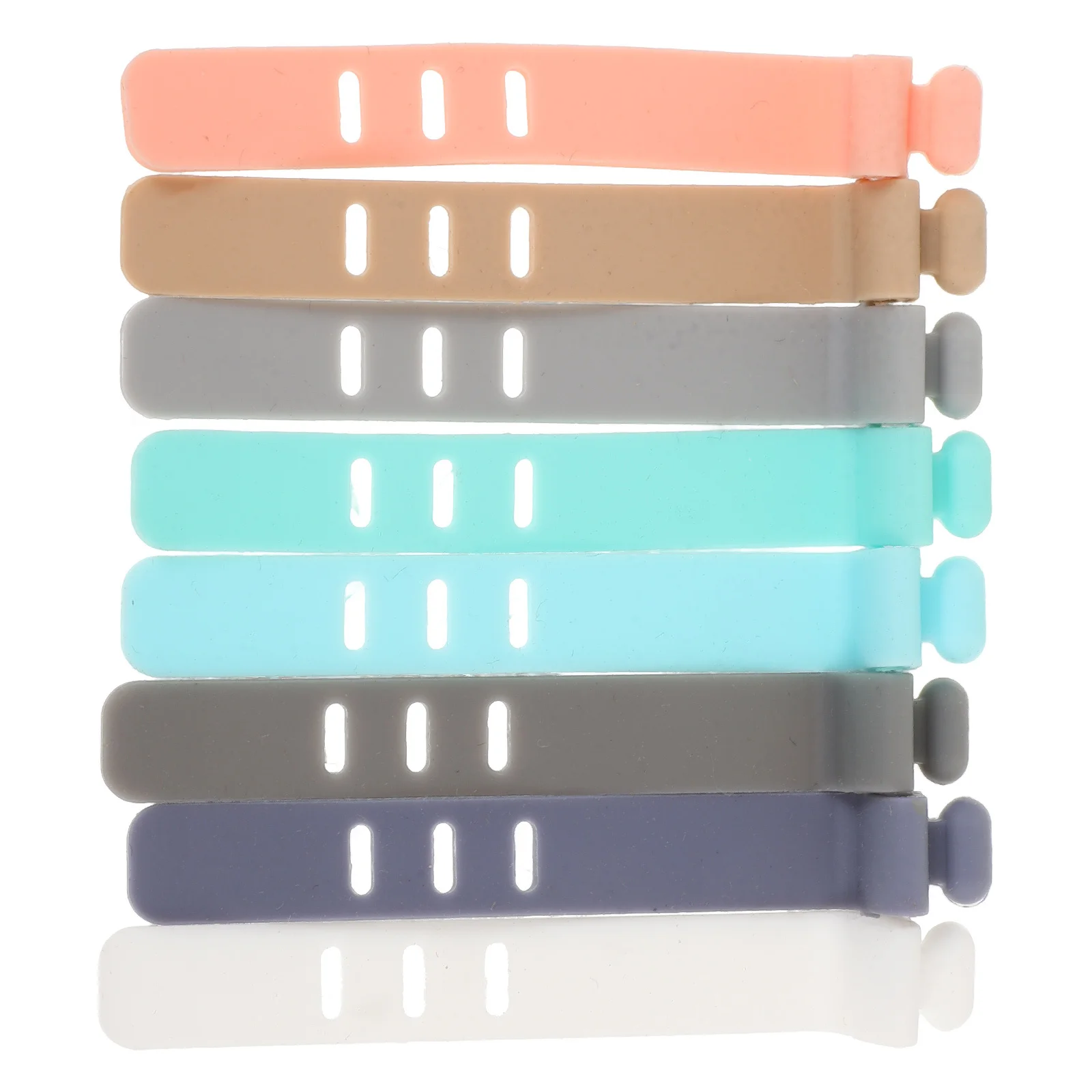 

8Pcs Silicone Wire Ties Cable Organizers Simple Buckle Design for Keeping Desktop Tidy and Organized Cable Ties