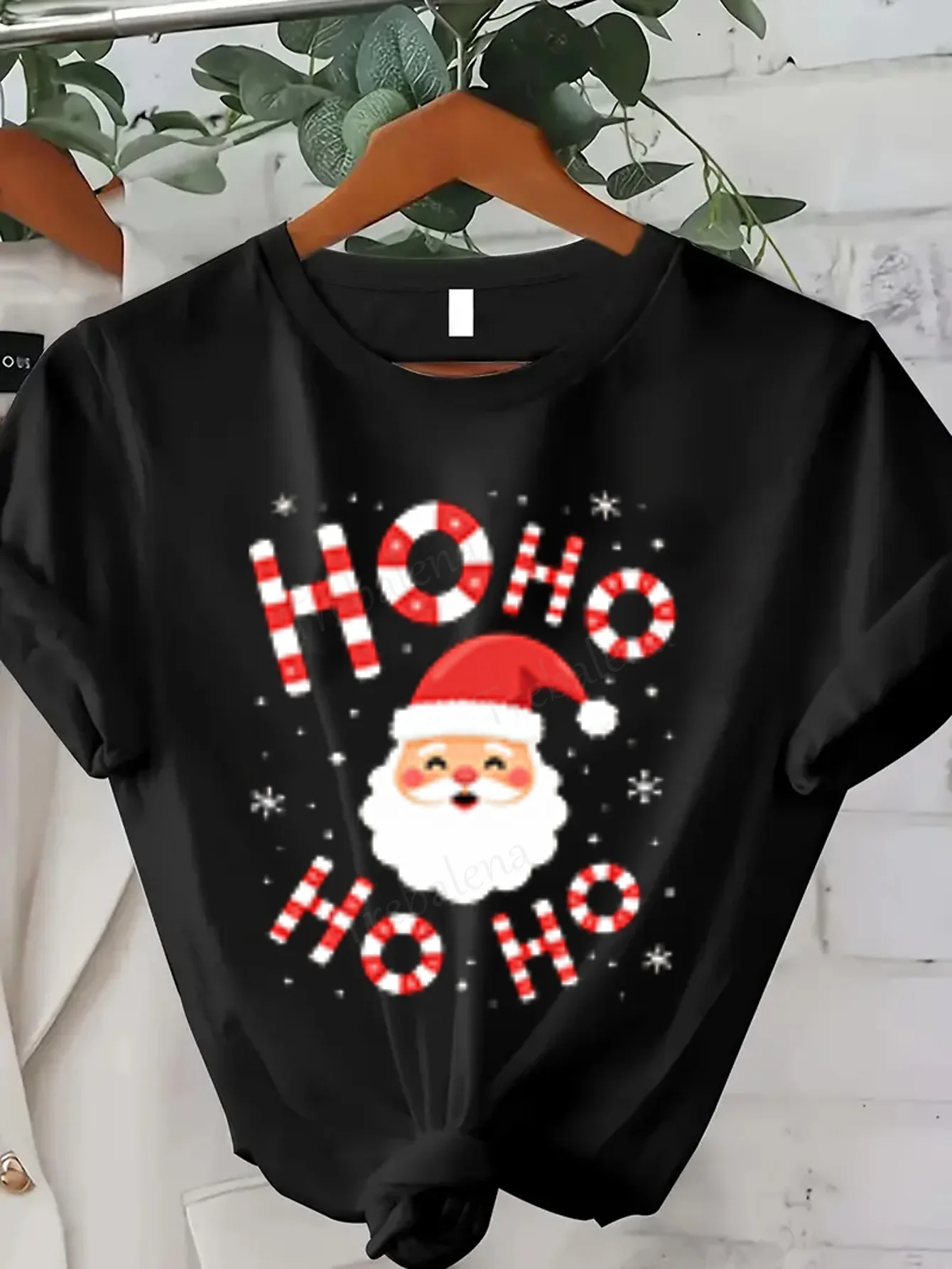 

Women T-shirt Christmas Santa Ho Ho Ho Print Women's T-Shirt