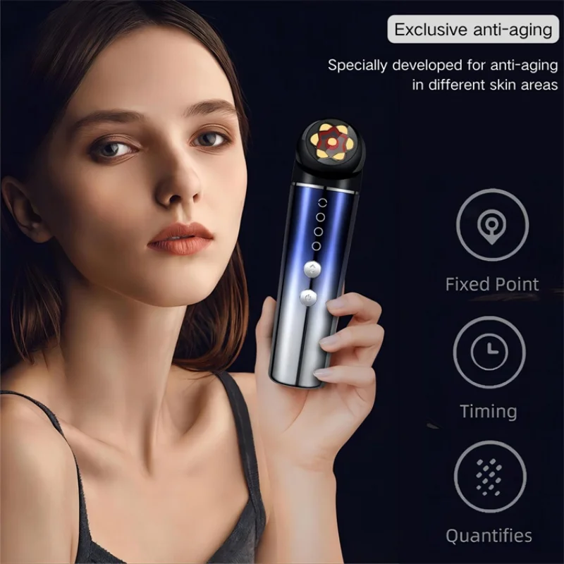 Dispositif de rajeunissement de raffermissement de la peau RF à 4 vitesses, thérapie à la lumière rouge à microcourant pour les soins de la peau, Massage Anti-rides et Lifting du visage