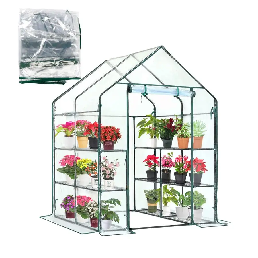 

Сменное покрытие для теплицы с откатной дверью на молнии, 56x56x76 дюймов, из ПВХ, для уличных растений и защиты от холода