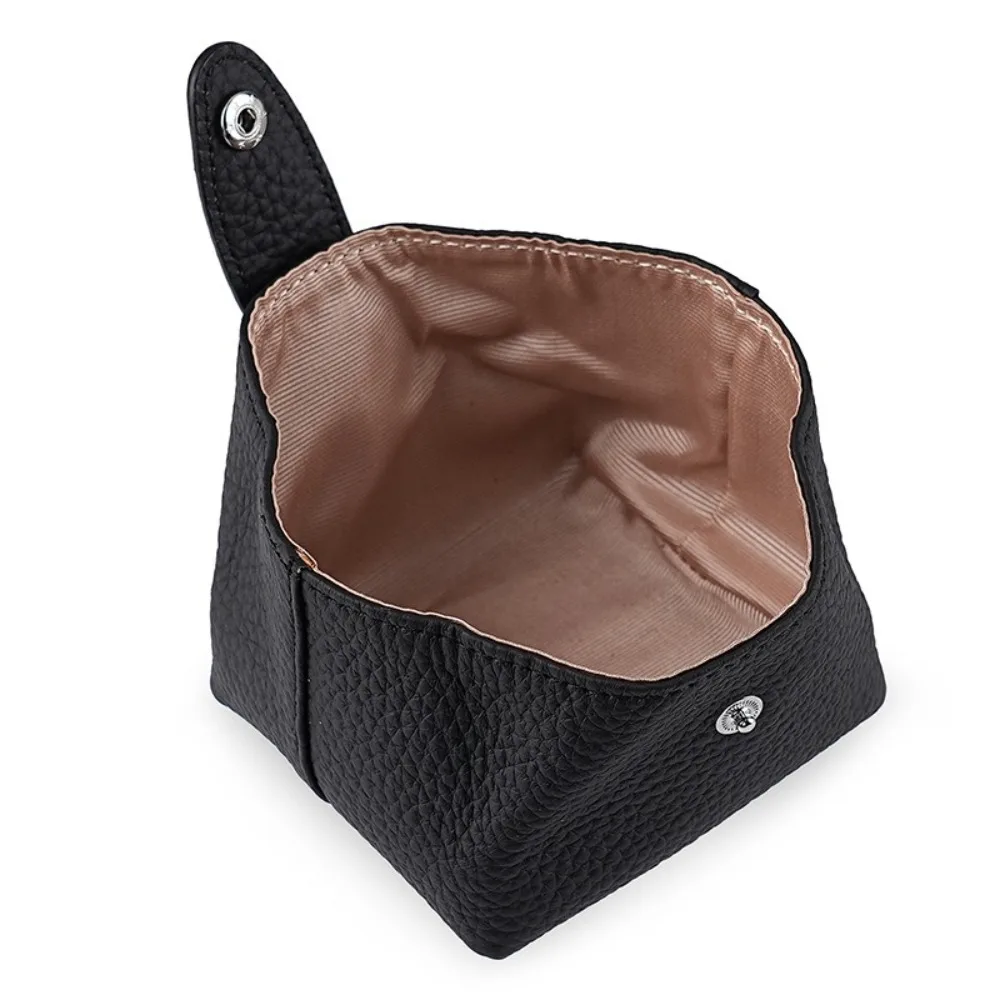 Solid Color Cowhide Coin Purse Korean Style Car Key Storage Coin Purse Mini Cosmetic Bag Multi-function Small Earphone Bag Girl