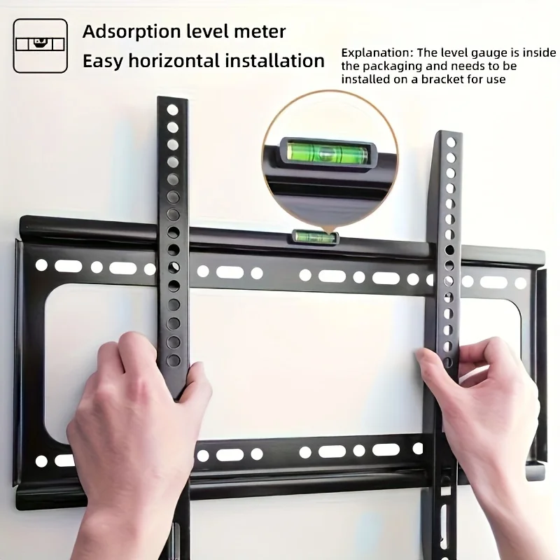 Universal Tv Mount Monitor Holder Low Profile Flat Tv Wall Mount 26-60Inch Adjustable Tv Rack with Level for Lcd Led Tv Screen