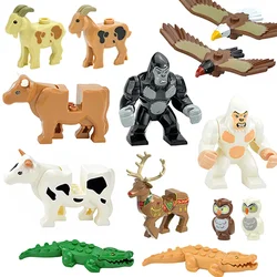 Animali figure Classic Building Block City Deer Owl Goat Tiger Eagle Zoo accessori per la fattoria fai da te Brick bambini giocattolo per bambini Leduo