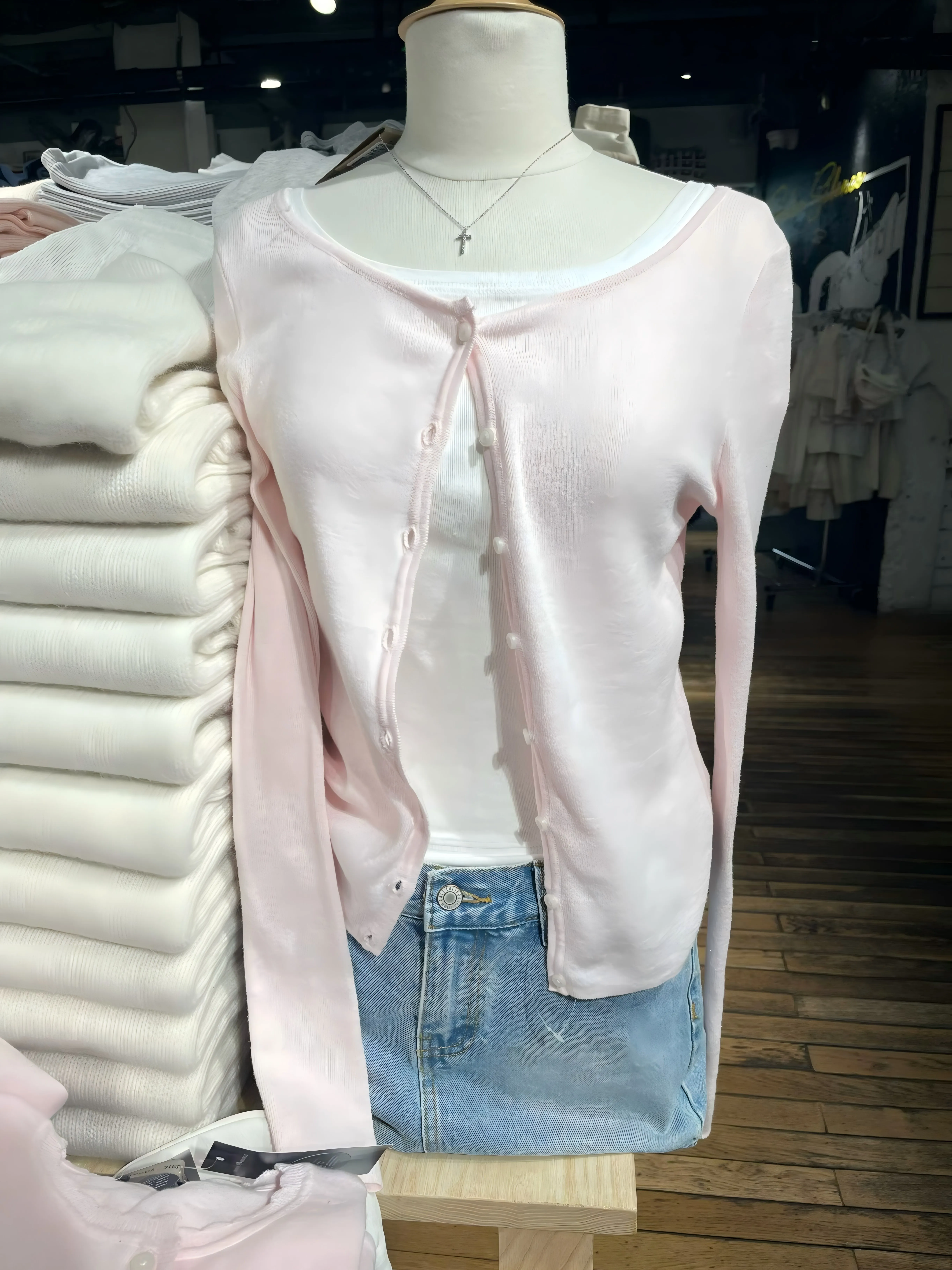 

Pink Cute Cotton Knitted Cardigan Women Autumn New Casual Streetwear Buttons Long Sleeve Coat Sweet Preppy Style Sweaters Tops