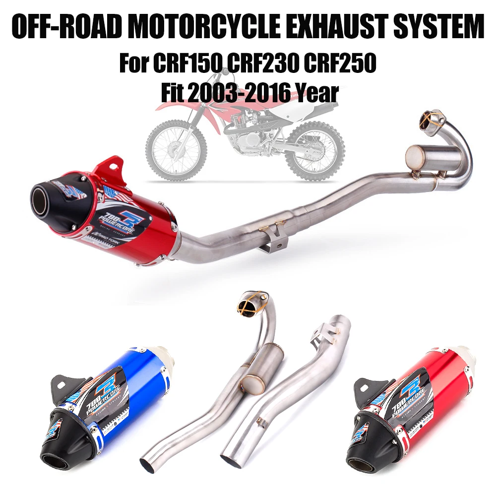 

Off-road Motorcycle Exhaust Muffler Escape with Front Link Pipe For Honda CRF150 CRF230 CRF250 Dirt Bike Exhaust Modified Parts