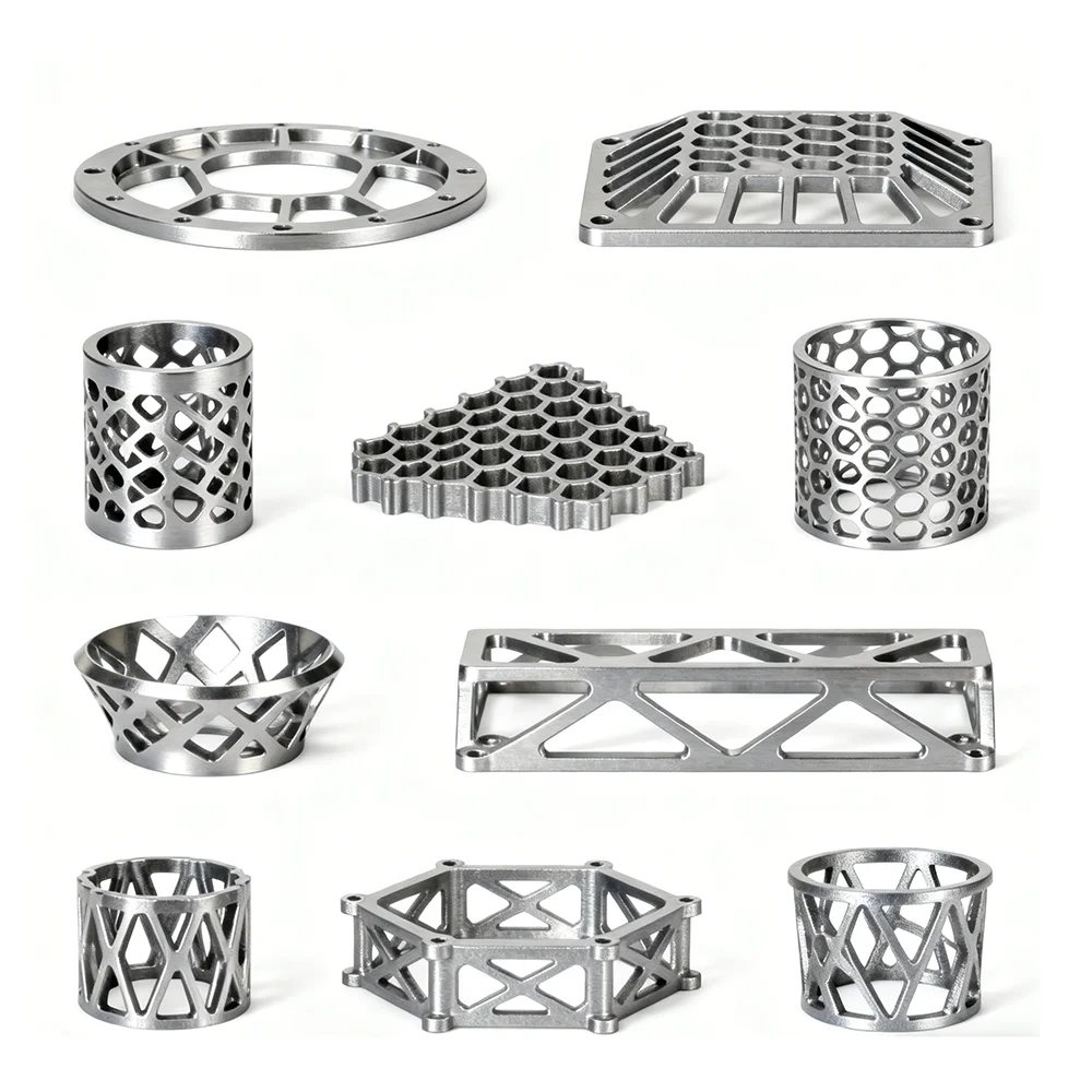Custom 3D Print Metal Lattice Structure Parts Lightweight Stainless Steel Aluminum Rapid Prototyping Service Complex Geometric