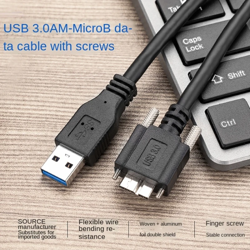 USB 3.0 To Micro B Cable 5GB Fast USB Type A Micro-B Data Cable for S5 Note 3 HDD Industrial camera D800 D800E D810 with Screws