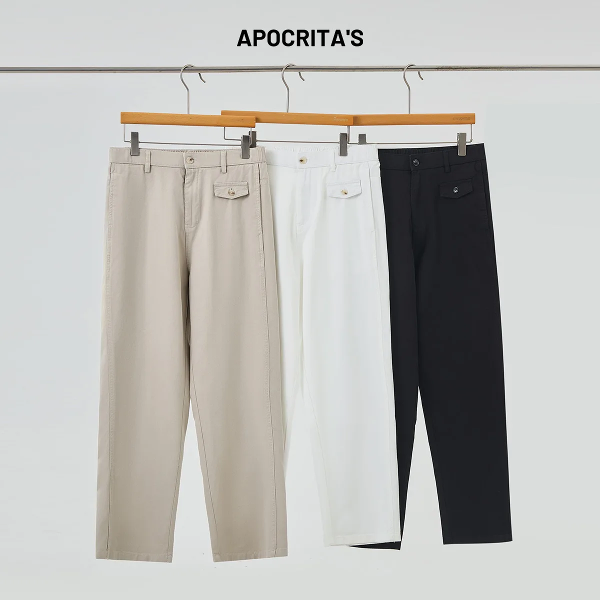 

Men's Casual Loose Fit White Long Pants Spring Summer New Sle Cleanfit Straight Leg Men's Clothing Faionable Comfortable