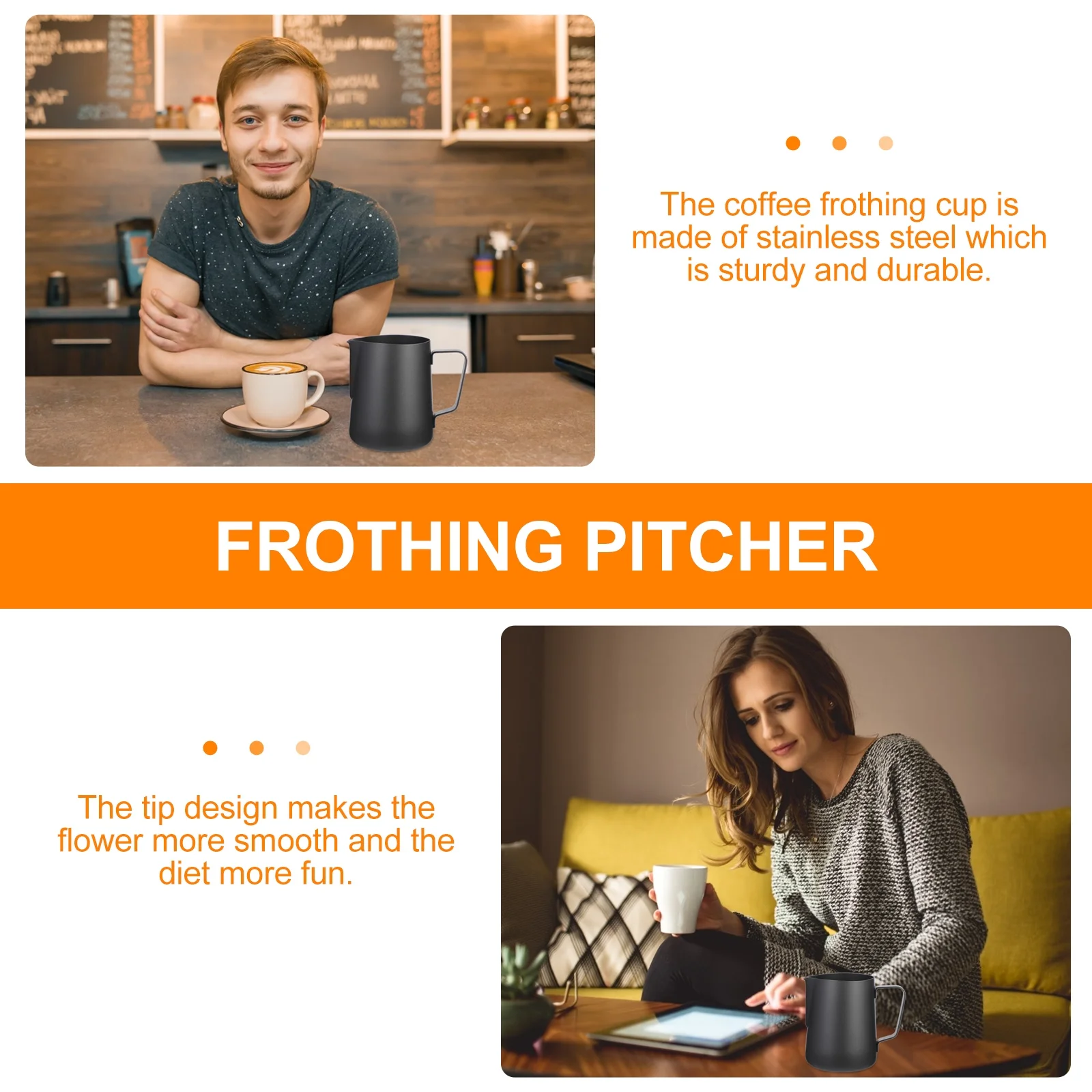 

Milk Frothing Pitcher Stainless Steel Coffee Steaming Jug For Latte Cappuccino Home Kitchen Art Cup Milk Froth