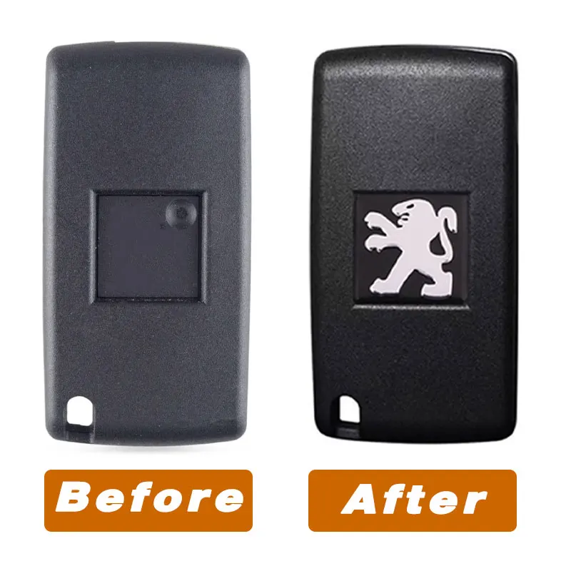 16MM Car Remote Key Sticker 3D Aluminum Badge Decals For Peugeot 206 307 308 3008 207 208 407 508 2008 5008 107 106 205 4008 301