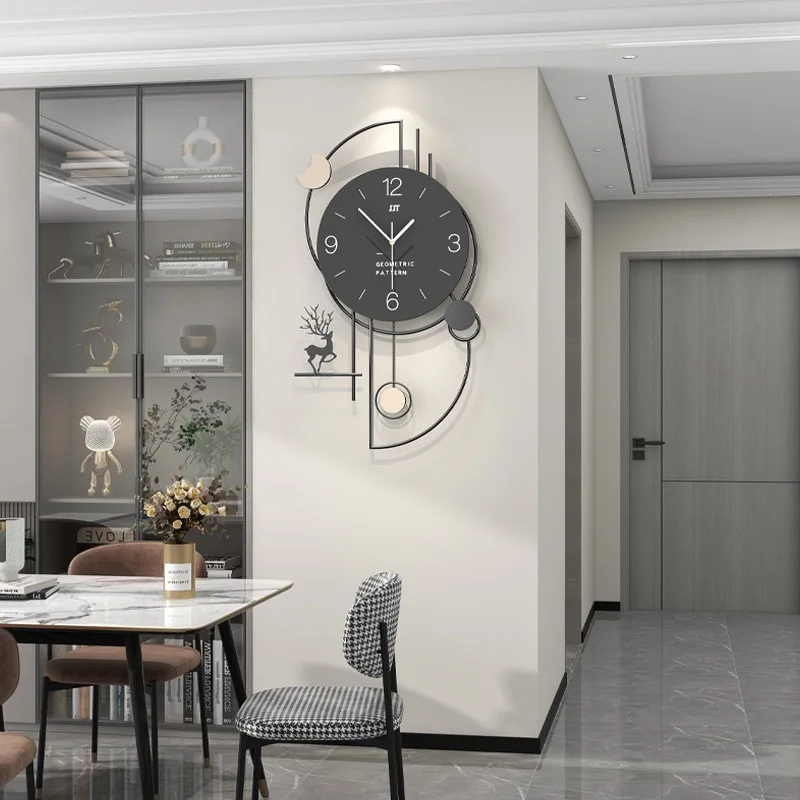Minimalist Art Clock Living Room Advanced Background Decoration Wall Clock Creative Fashion Clock Home Wall Hanging