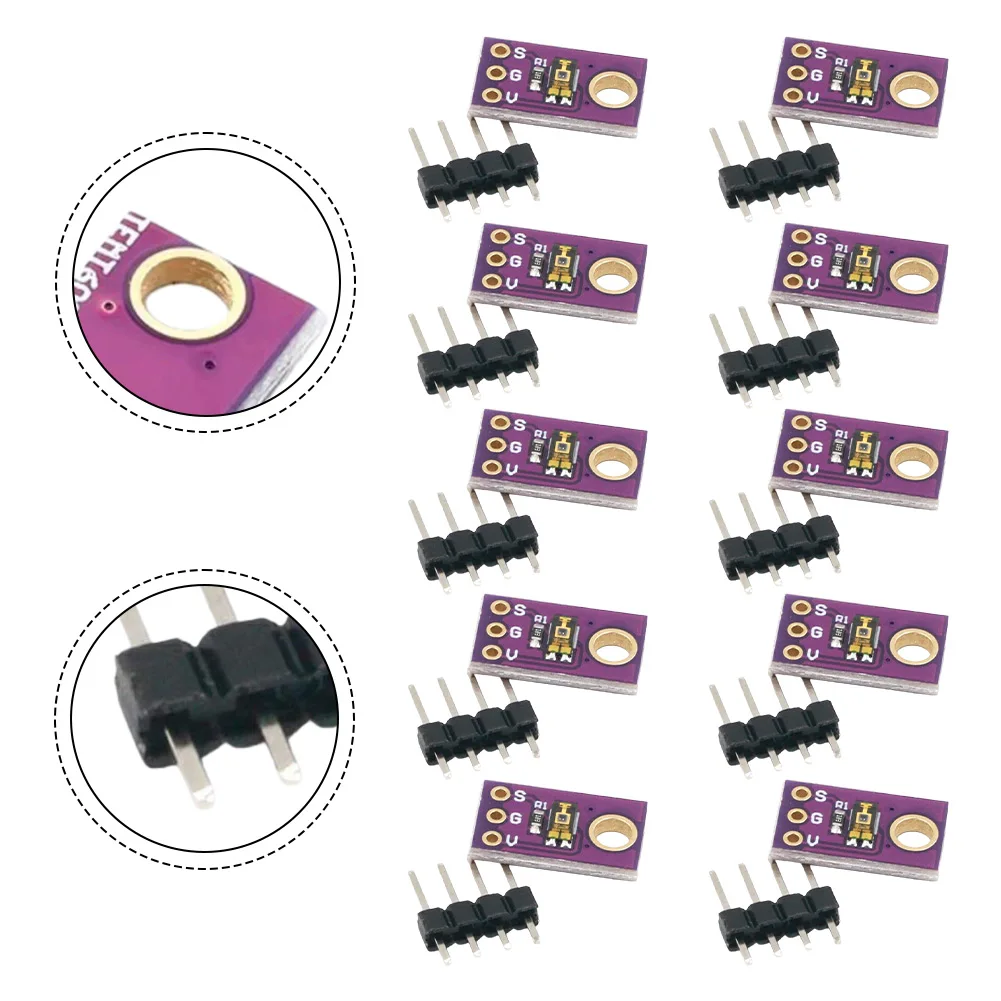 10pcs TEMT6000 ambient light sensor modules designed for smart home control systems with easy connection and fast response
