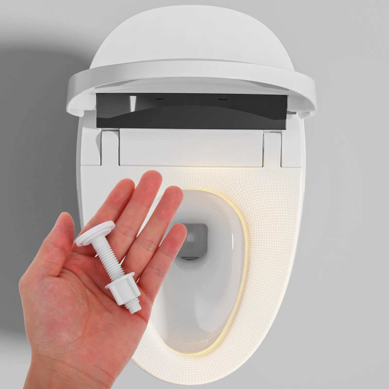 

2Pcs Toilet Seat Hardware Set Plastic Expansion Bolts Screws and Rubber Plugs for Tightening Hinges Lid Fast Secure Universal
