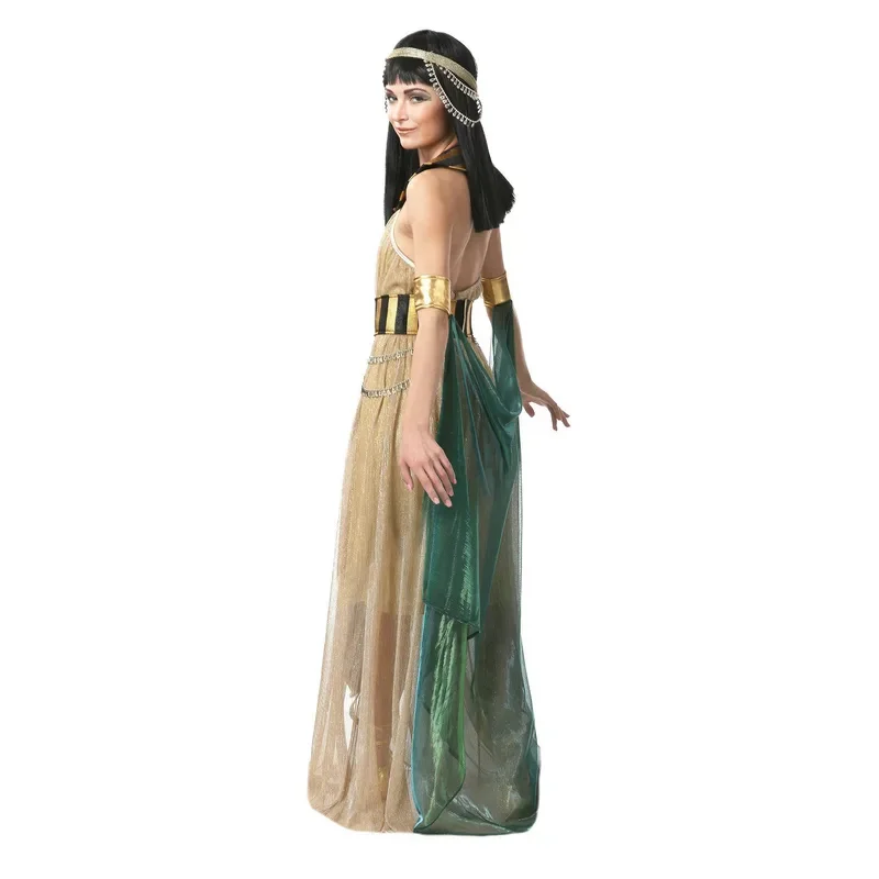 Costume da faraone egiziano dell'Antico Egitto di Halloween per uomo Re Cleopatra Regina Cosplay Festa di Carnevale Coppia medievale Abito da festa